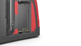 Die seitliche Batterieentname ermöglicht beim V modular einen schnellen Wechsel. Die seitliche Batterieentname beim V modular von Linde Material Handling